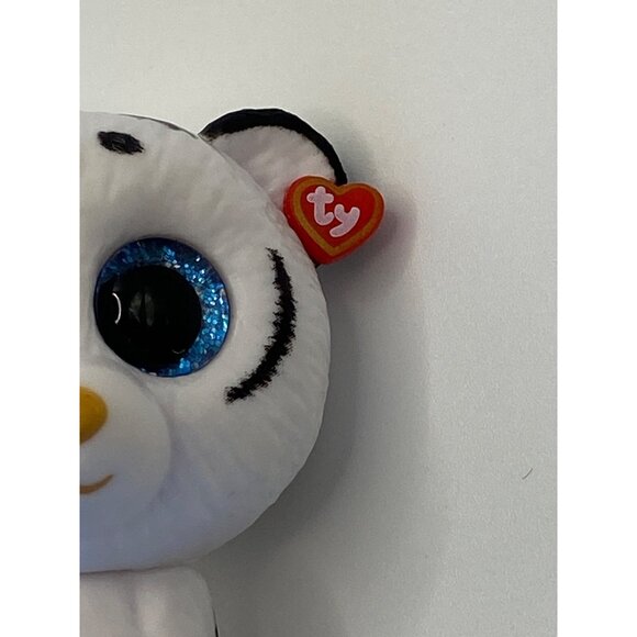 Ty Beanie Boo Arctic Tiger Figure With Glitter Blue Eyes 4" White & Black For Co - Picture 3 of 7